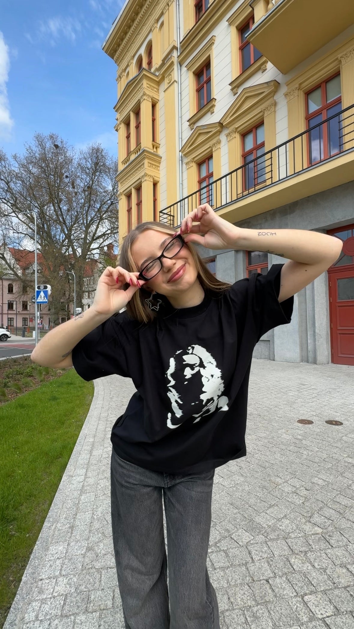 Koszulka Czarna "Angel" Boxy